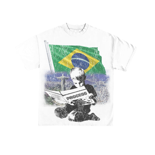 Oversized White Brazil Tee
